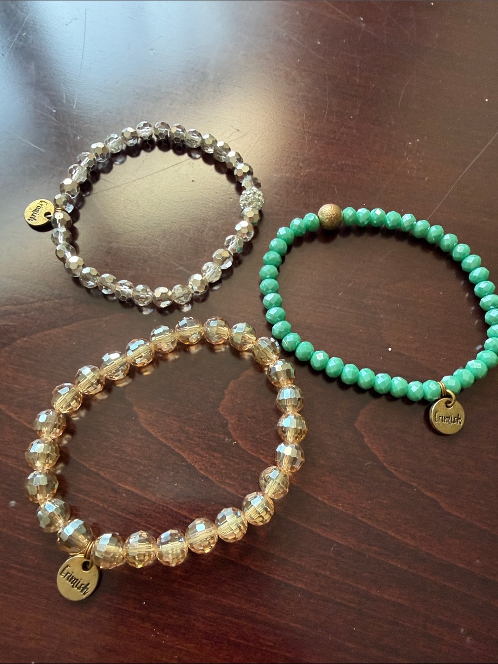 Erimish Stackable Women’s Beaded Bracelet Set – Turquoise and Crystal